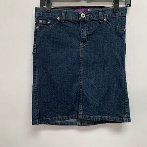 Luricci Firm International Womens Denim Jean Skirt Size 30 Blue Butt Lifter NWOT